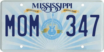 MS license plate MOM347