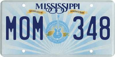 MS license plate MOM348