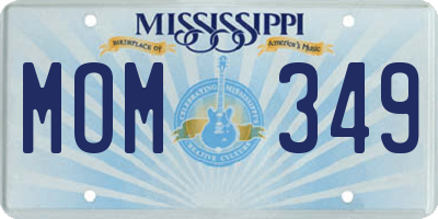 MS license plate MOM349