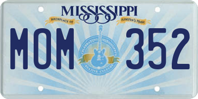 MS license plate MOM352