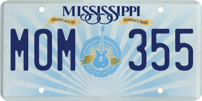 MS license plate MOM355