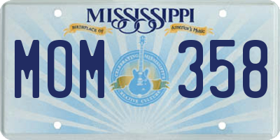 MS license plate MOM358