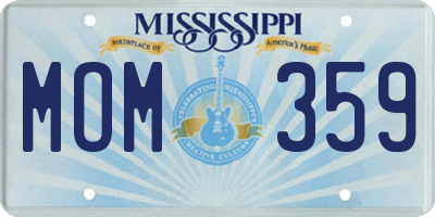 MS license plate MOM359