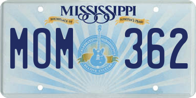 MS license plate MOM362