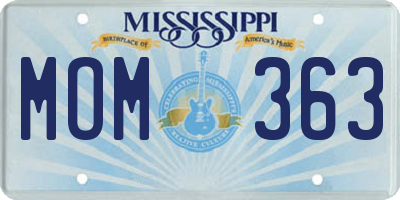 MS license plate MOM363