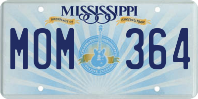 MS license plate MOM364