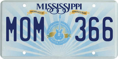 MS license plate MOM366