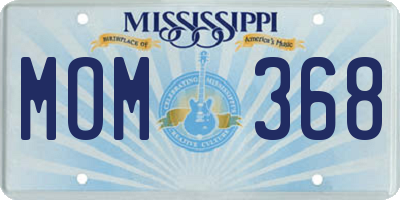 MS license plate MOM368