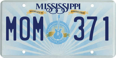 MS license plate MOM371