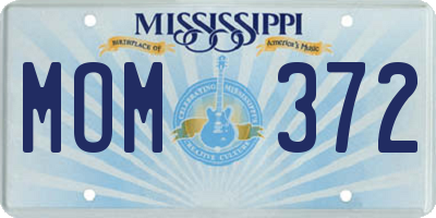 MS license plate MOM372