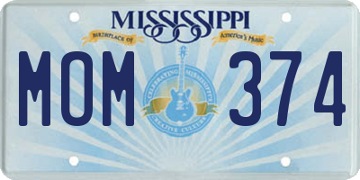 MS license plate MOM374