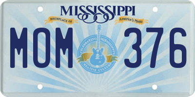 MS license plate MOM376