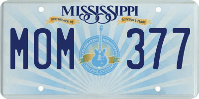 MS license plate MOM377