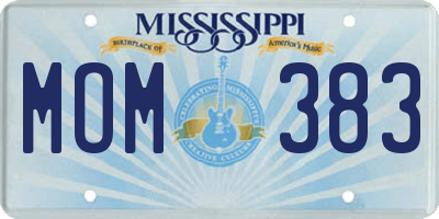 MS license plate MOM383