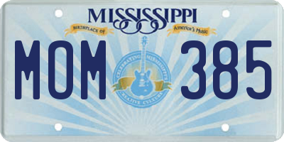 MS license plate MOM385