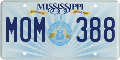MS license plate MOM388