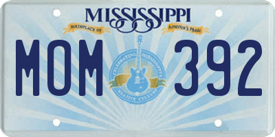 MS license plate MOM392