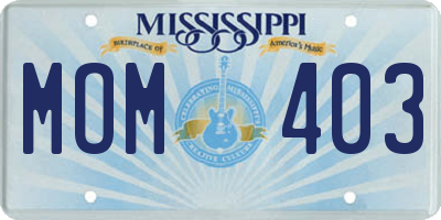 MS license plate MOM403