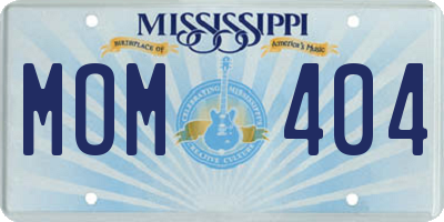MS license plate MOM404