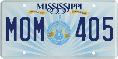 MS license plate MOM405