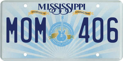 MS license plate MOM406
