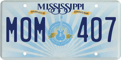 MS license plate MOM407