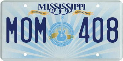 MS license plate MOM408