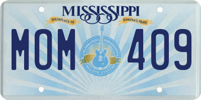 MS license plate MOM409