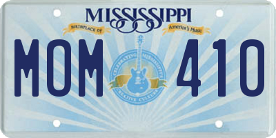 MS license plate MOM410