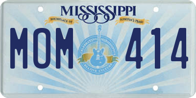 MS license plate MOM414
