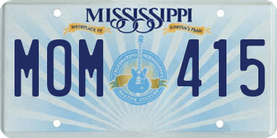 MS license plate MOM415