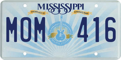 MS license plate MOM416