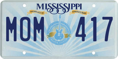 MS license plate MOM417