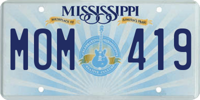 MS license plate MOM419