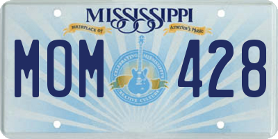 MS license plate MOM428