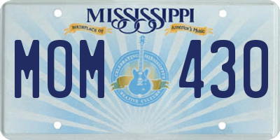MS license plate MOM430