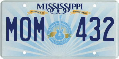 MS license plate MOM432
