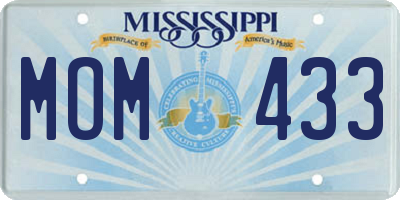 MS license plate MOM433