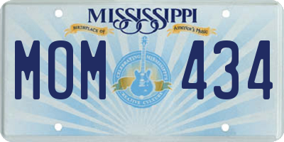 MS license plate MOM434