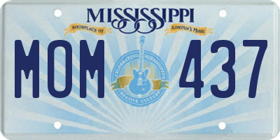 MS license plate MOM437