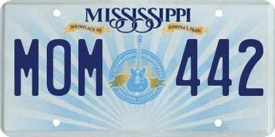 MS license plate MOM442