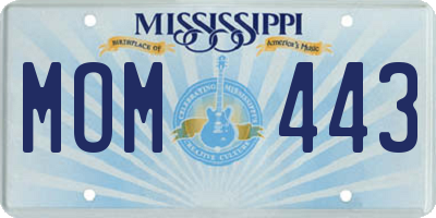 MS license plate MOM443