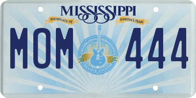 MS license plate MOM444