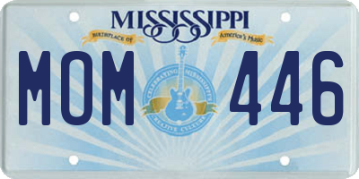 MS license plate MOM446