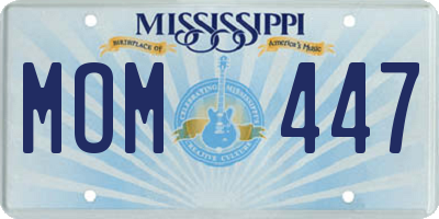 MS license plate MOM447