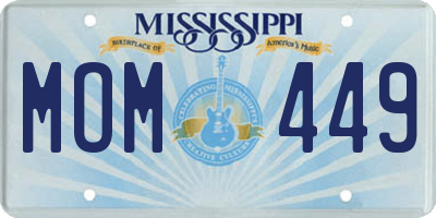 MS license plate MOM449