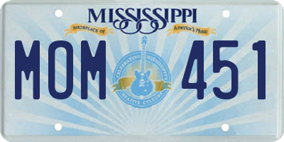 MS license plate MOM451