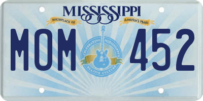 MS license plate MOM452