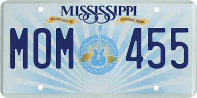 MS license plate MOM455