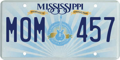 MS license plate MOM457